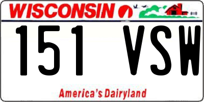 WI license plate 151VSW