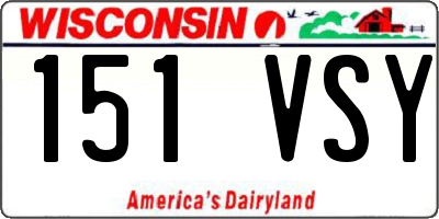 WI license plate 151VSY