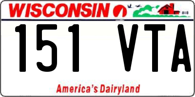 WI license plate 151VTA