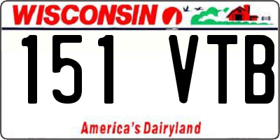 WI license plate 151VTB