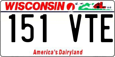 WI license plate 151VTE