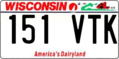 WI license plate 151VTK