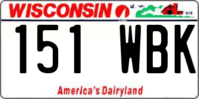 WI license plate 151WBK