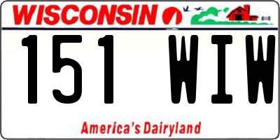 WI license plate 151WIW