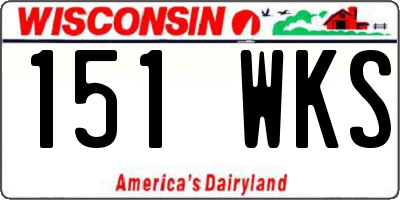 WI license plate 151WKS
