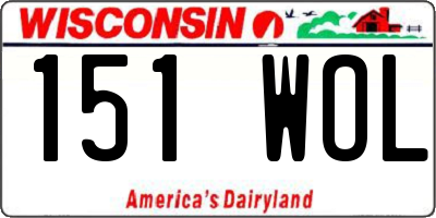 WI license plate 151WOL