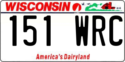 WI license plate 151WRC