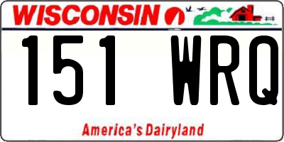 WI license plate 151WRQ