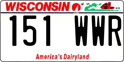 WI license plate 151WWR