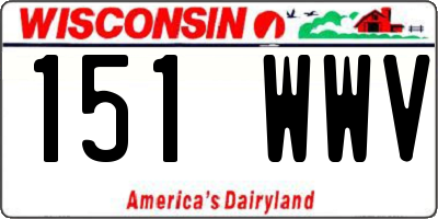 WI license plate 151WWV