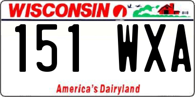 WI license plate 151WXA