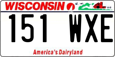 WI license plate 151WXE