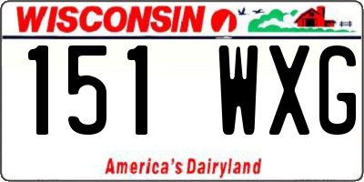 WI license plate 151WXG