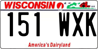 WI license plate 151WXK