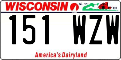 WI license plate 151WZW