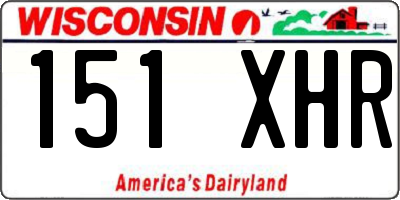 WI license plate 151XHR