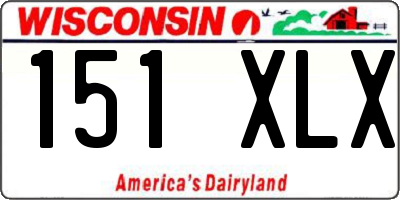 WI license plate 151XLX