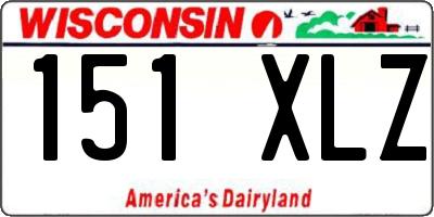 WI license plate 151XLZ