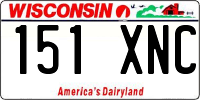 WI license plate 151XNC