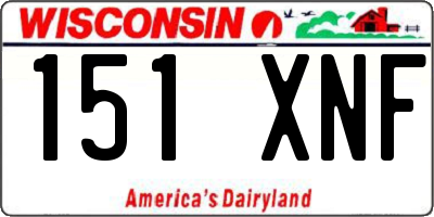 WI license plate 151XNF