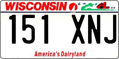 WI license plate 151XNJ