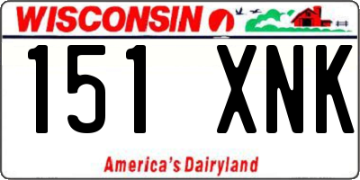 WI license plate 151XNK