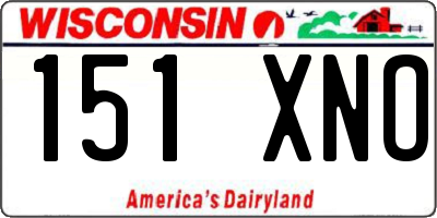 WI license plate 151XNO