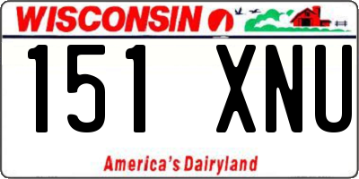 WI license plate 151XNU