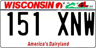 WI license plate 151XNW