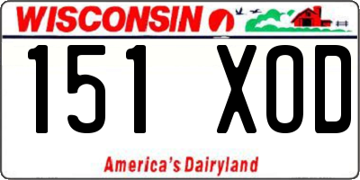 WI license plate 151XOD