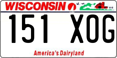 WI license plate 151XOG