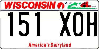 WI license plate 151XOH