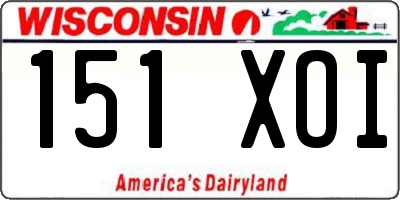 WI license plate 151XOI