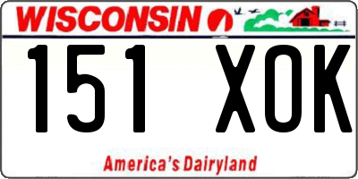 WI license plate 151XOK