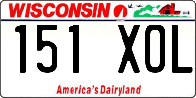 WI license plate 151XOL
