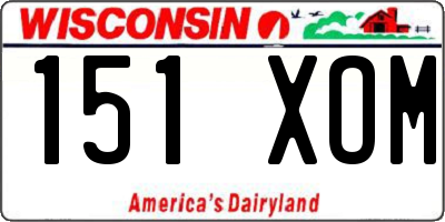 WI license plate 151XOM