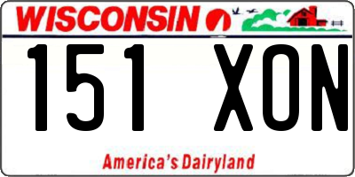 WI license plate 151XON