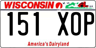 WI license plate 151XOP
