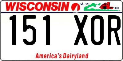 WI license plate 151XOR