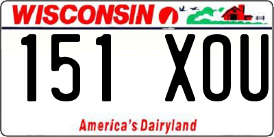 WI license plate 151XOU