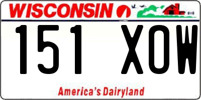WI license plate 151XOW