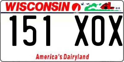 WI license plate 151XOX