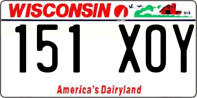 WI license plate 151XOY