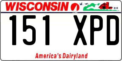 WI license plate 151XPD