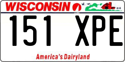 WI license plate 151XPE
