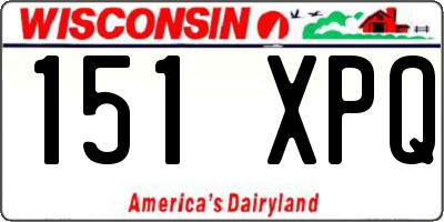 WI license plate 151XPQ