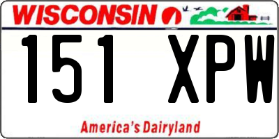 WI license plate 151XPW