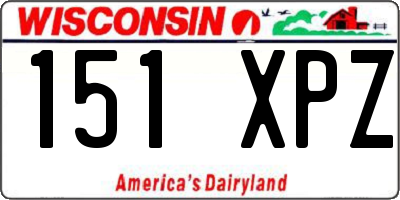 WI license plate 151XPZ