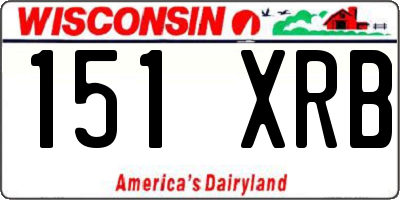 WI license plate 151XRB