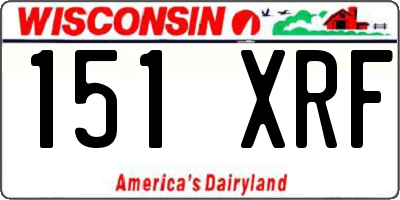 WI license plate 151XRF